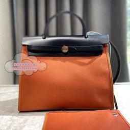 HERMES HERBAG ZIP 31 Handbag toile Officier #RC024