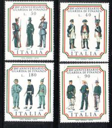 【流動郵幣世界】義大利1974年海關製服郵票(中品)