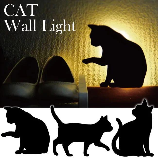「自己有用才推薦」可愛貓咪造型 壁燈 剪影燈 CAT WALL LIGHT 造型燈 裝飾 小夜燈 聲控燈 可USB供電
