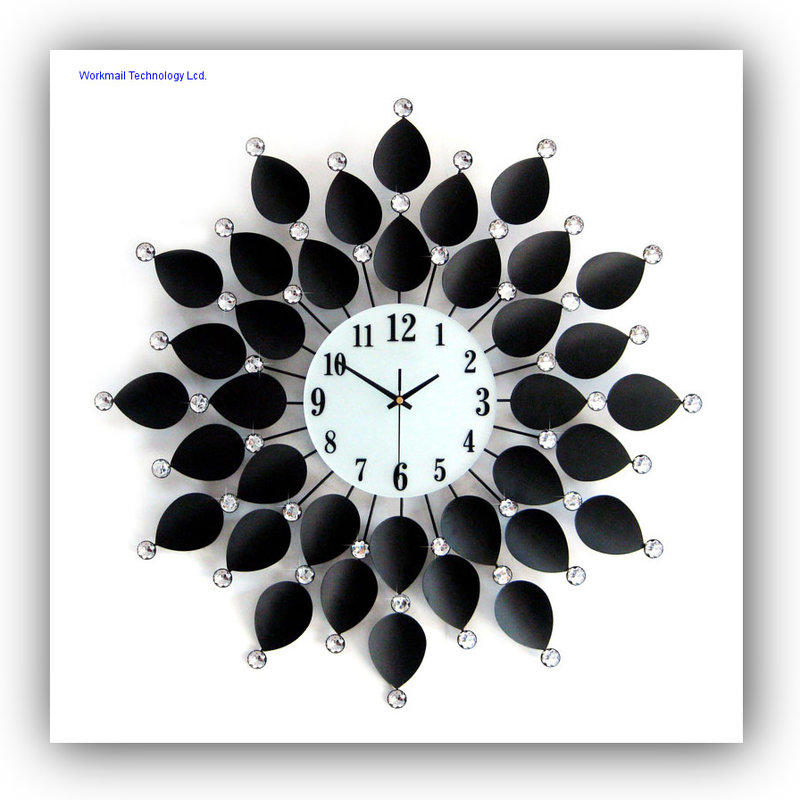 【yes99buy加盟】超大號奢華鐵藝鑲鑽藝術時鐘時尚創意個性歐式鐘表客廳靜音掛鐘t19116656395