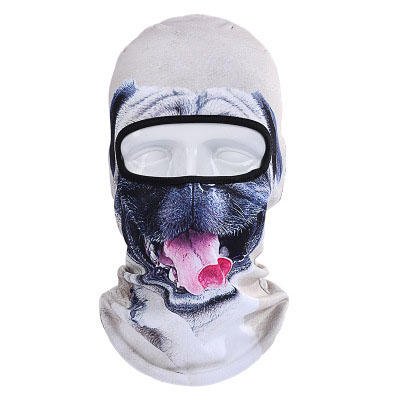 【哈狼族】3D動物騎行面罩戶外防風防曬頭套-哈巴狗款