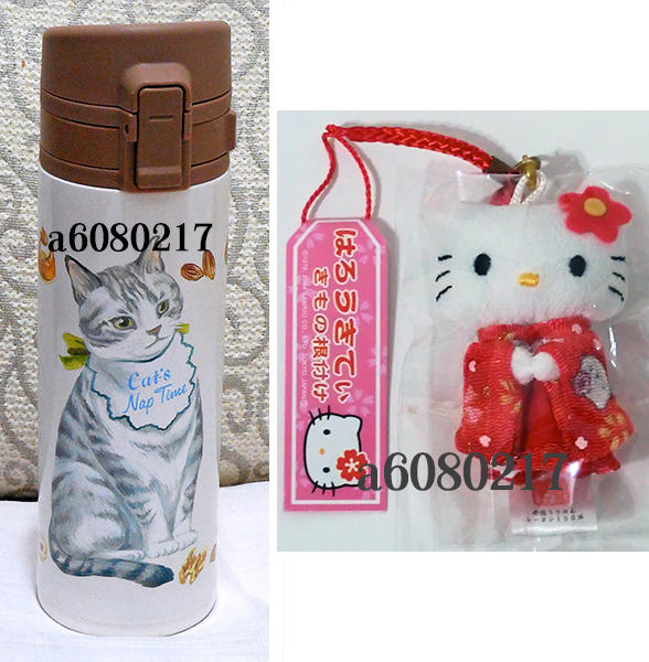 afternoon tea 西點貓咪單手開保溫瓶 贈送hello kitty和服吊飾一個(日本帶回)