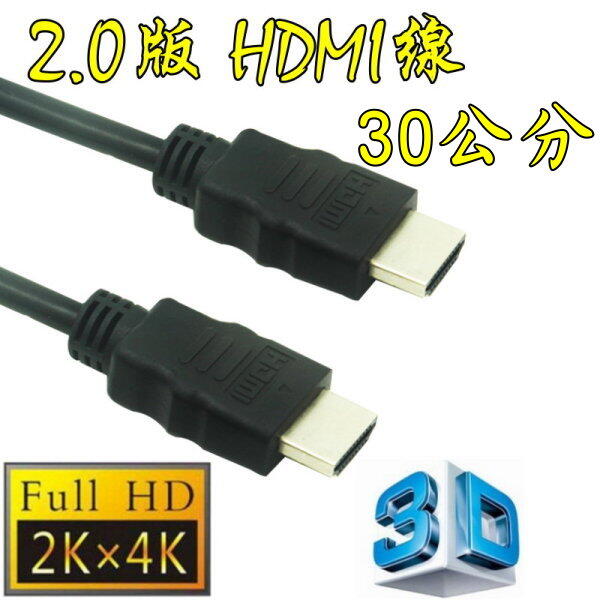 正19+1 認證線 0.3米 HDMI線 2.0版 支援3D 4K2K 19芯 滿芯線 30公分 30cm 0.3m