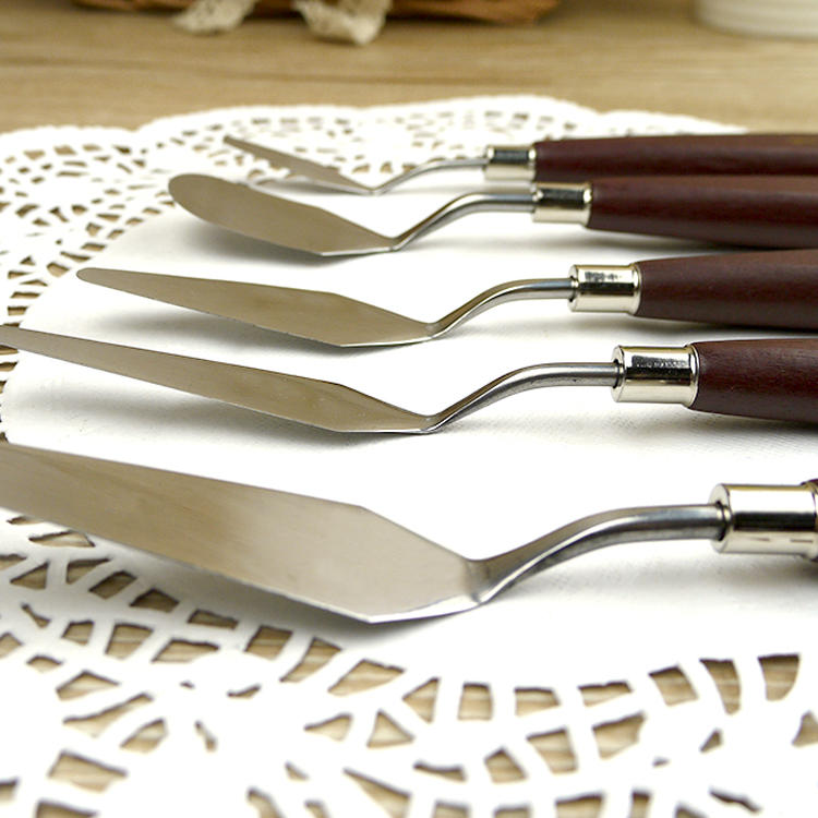 ﻿Amy烘焙網:5件套組巧克力造型刮刀/巧克力裝飾片工具/翻糖抹刀/油畫工具