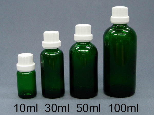 【佳樺精油瓶1舖】綠色大頭安全白蓋（黑蓋）10至100ml瓶瓶罐罐批發
