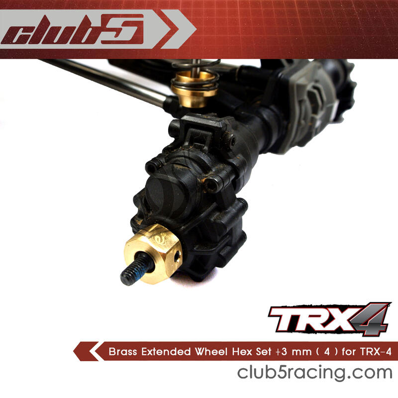 -CLUB 5- Traxxas TRX-4專用 升級改裝件 銅製加寬六角輪座 (+3mm) 4入 C-TRX4-032