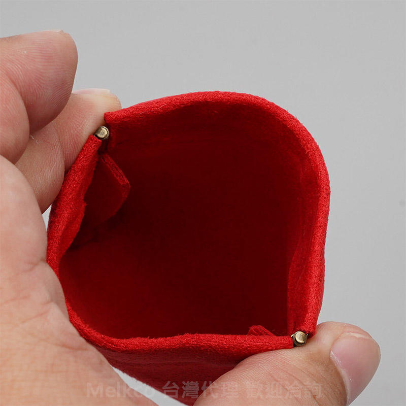 GMO 2免運 LG K51S 6.55吋 雙層絨布 收納袋彈片開口 紅色 金飾耳環吊飾鑰匙生活萬用小包