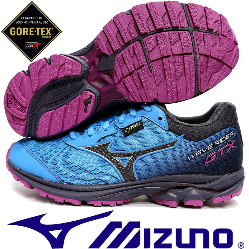 鞋大王Mizuno J1GD-187909 藍色 GORE-TEX 防水材質慢跑鞋/特價出清/ 802M 免運費加贈襪子