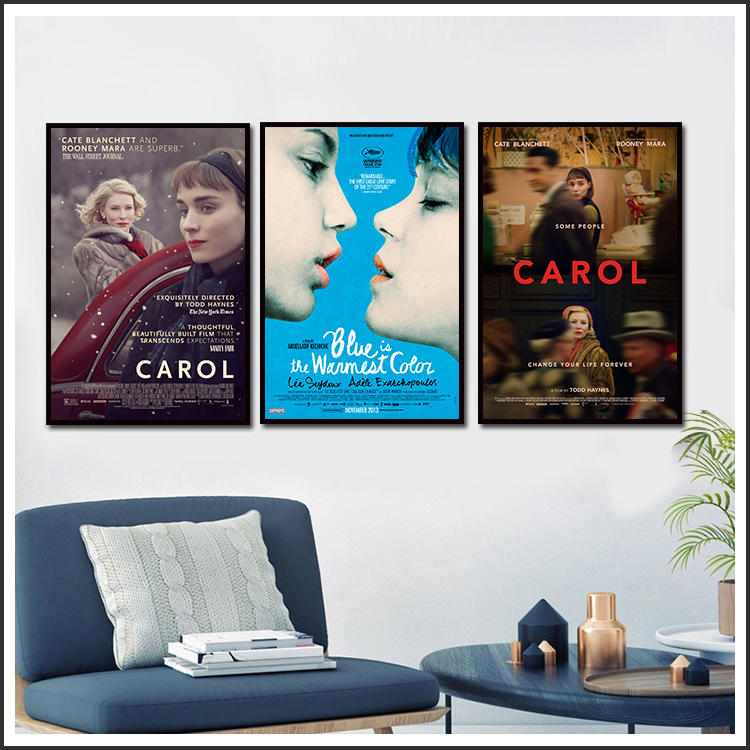 因為愛你 Carol 藍色是最溫暖的顏色 電影海報 藝術微噴 掛畫 嵌框畫 @Movie PoP 賣場多款海報~
