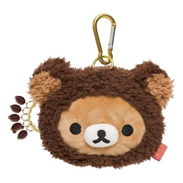 【現貨】日本Rilakuma 拉拉熊頭型零錢包、鑰匙圈CT07501 深咖啡 巧克力