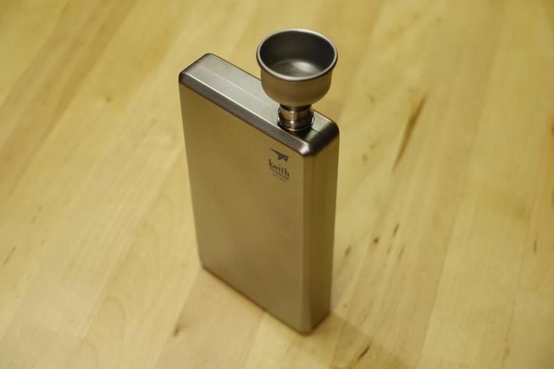 【山道具屋】Keith Ti9306 超輕方形純鈦酒壺100ml (付純鈦漏斗)