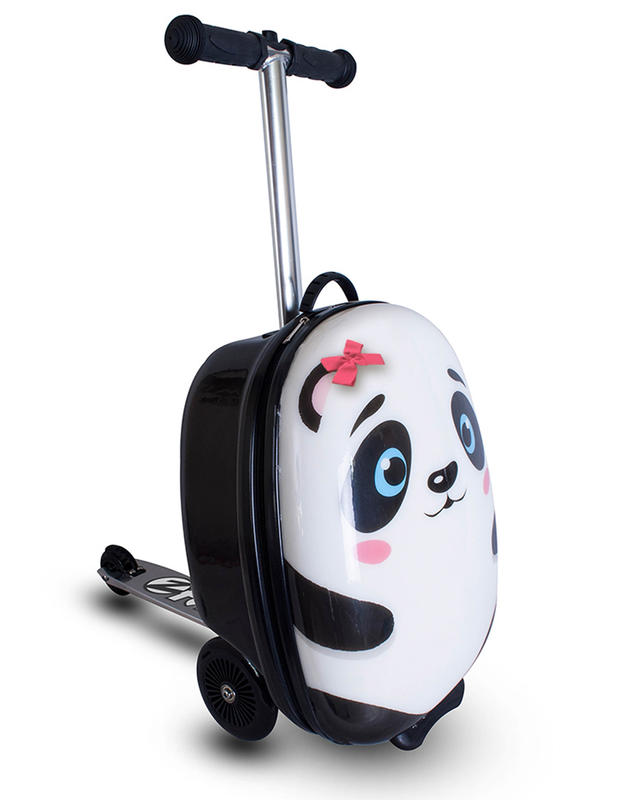 【兒童行李箱+滑板車】【英國Zinc Flyte多功能滑板車--波莉熊貓】18吋行李箱 滑板車 登機箱 旅行箱 兒童玩具