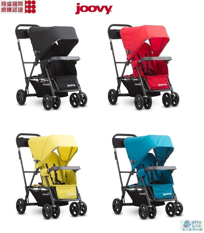 【貝比龍婦幼館】joovy Caboose Ultralight Graphite 新款輕量級雙人推車+第二座椅+涼墊