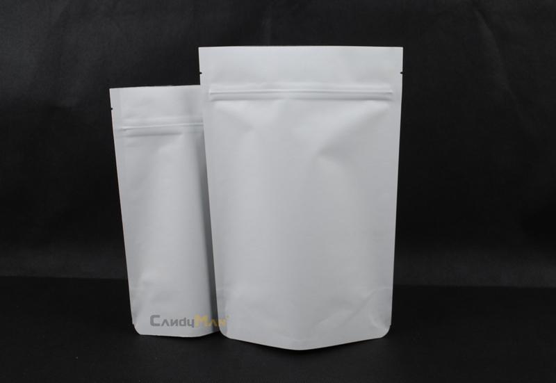 HBZ202 純白 白牛皮紙 1/2磅 專業咖啡袋 夾鏈站立袋 (100入)