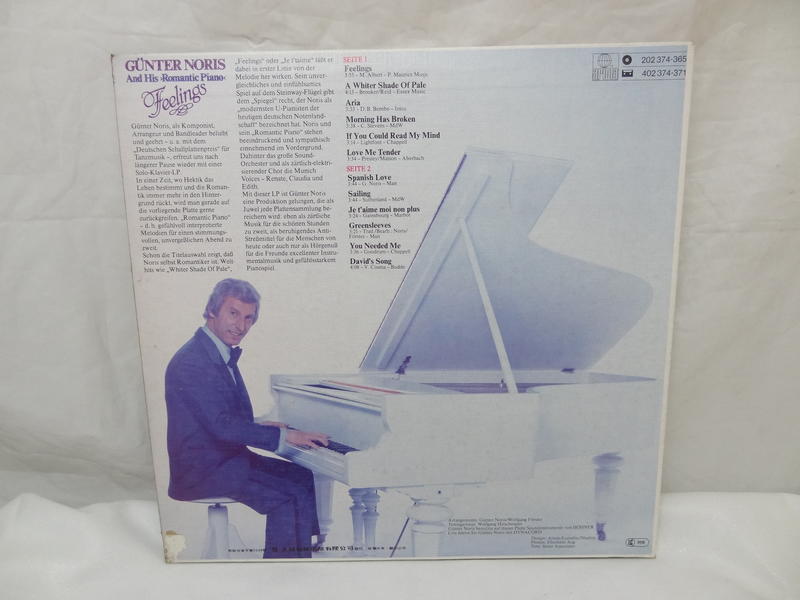 % 黑膠唱片 GUNTER NORIS AND HIS ROMANTIC PIANO-FEELINGS / 保存新