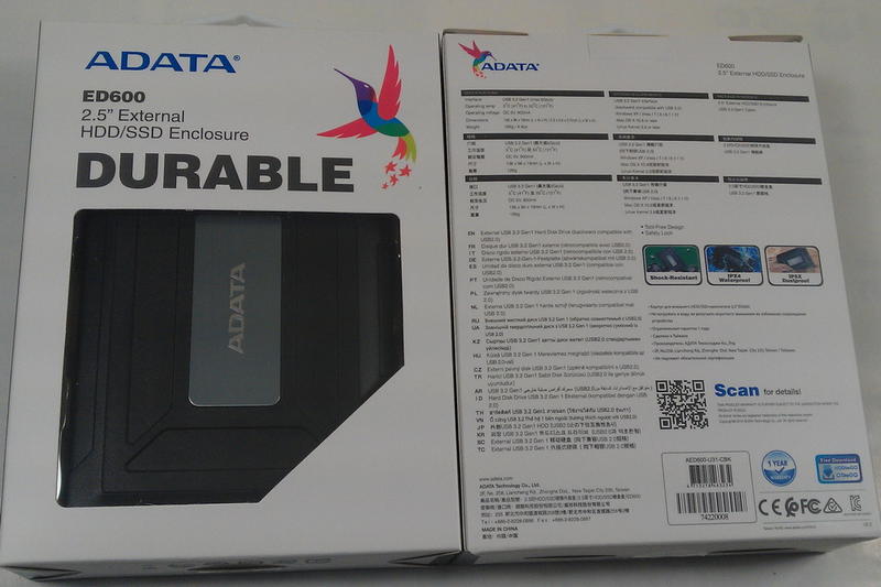 威剛ADATA防水防塵防震SATA 2.5吋 ED600 硬碟外接盒USB3.2外接硬碟盒