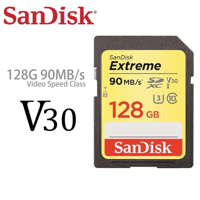 《SUNLINK》SanDisk Extreme SDXC 128G 90MB U3 C10 公司貨 記憶卡