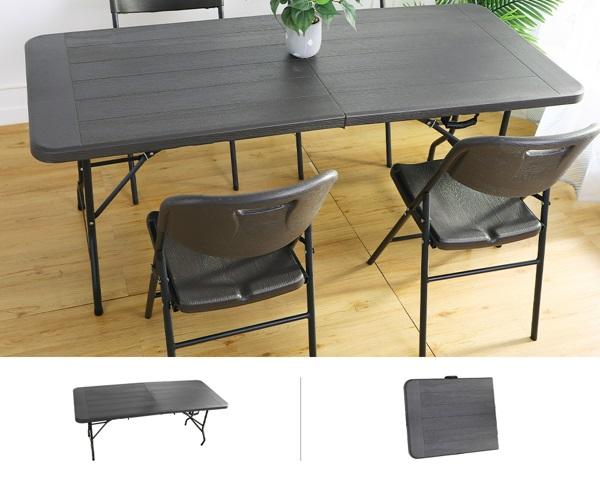 A~180*76手提折疊式木紋戶外餐桌/會議桌/露營桌/摺疊桌(不含椅)