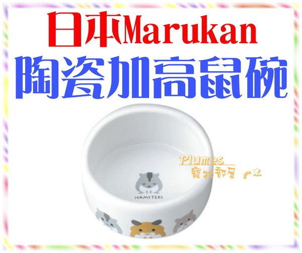 【Plumes寵物部屋二館】日本Marukan《陶瓷加高鼠碗》小動物陶瓷碗/陶瓷圓碗/圓弧型陶瓷食盆