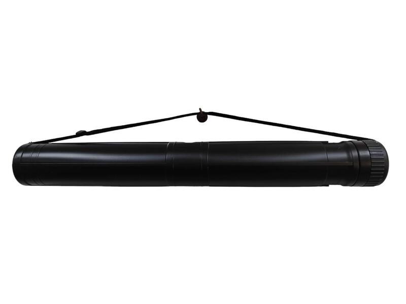 【文具通】 塑膠 伸縮 圖管 畫筒 圖筒 附背帶 特大 約74-126 x 9cm 黑色 F4010289