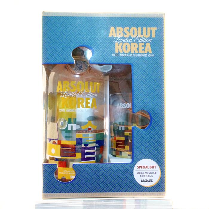 Absolut Vodka 絕對伏特加、KOREA、2016韓國限量瓶-含杯組、750ml、空瓶