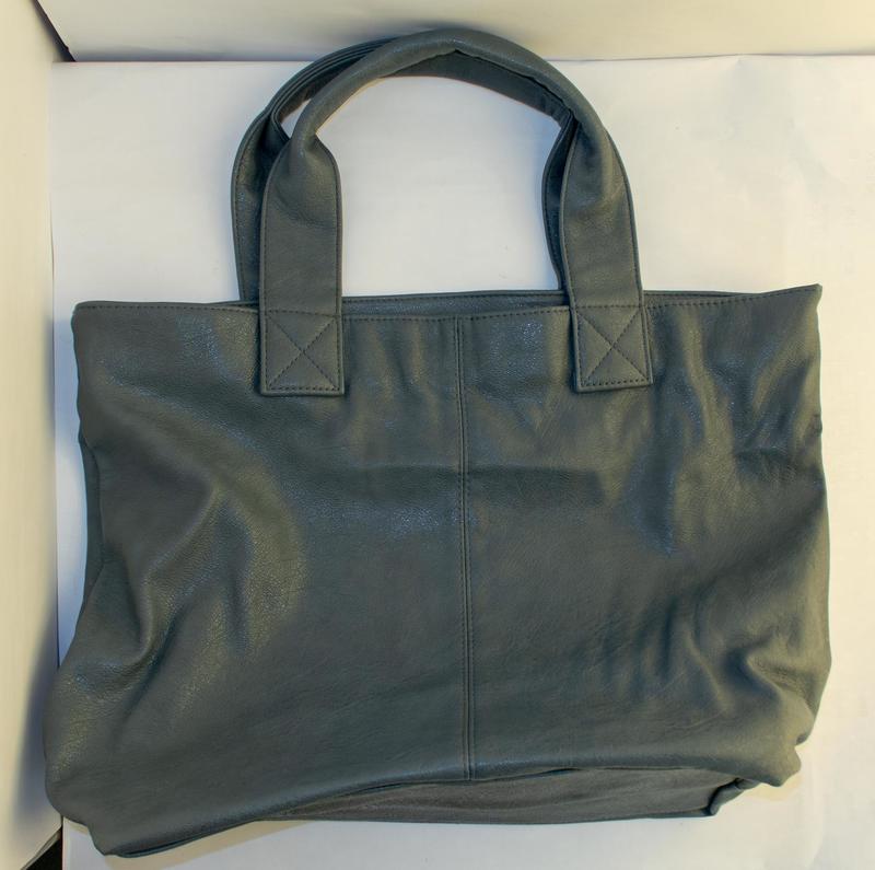 081【私人寄賣】全新 朵法 DARPHIN 灰藍色皮質手提包
