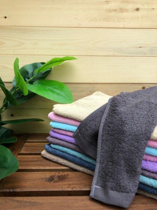 ((偉榮毛巾))100%純棉，素色素面運動毛巾
