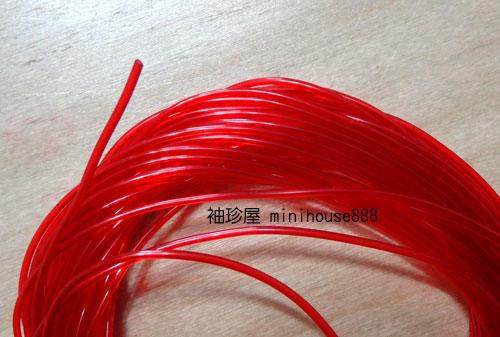 【袖珍屋】紅色透明膠管(直徑1mm 長度15cm)(E0333A0093)