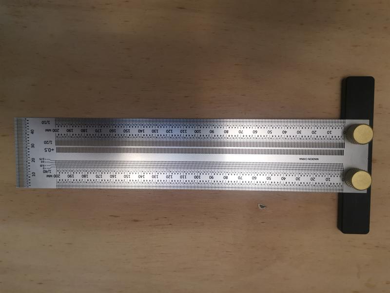 (獨品)200mm不鏽鋼 滑線規 Line ruler 直角畫線規  直角規尺規洞洞尺 (參考INCRA T-Rule)