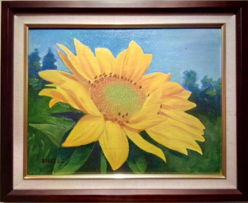 【吉兒圖書】《邱奶奶的後花園 向陽 》邱美玉 繪意時光 手繪原創油畫 41.0x31.5 cm/ 6 號