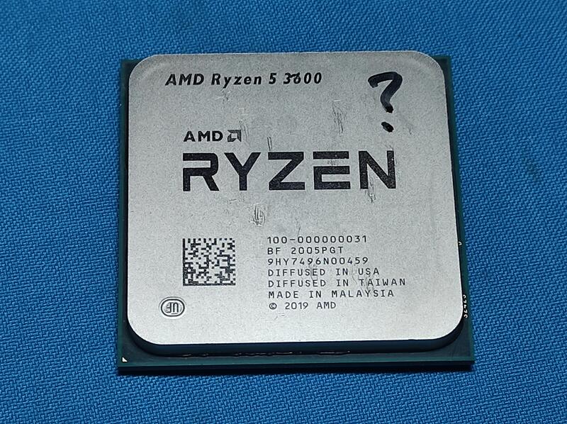 AMD Ryzen 5 3600  3.6-4.2G 6C/12T Socket AM4 CPU處理器  故障/報帳