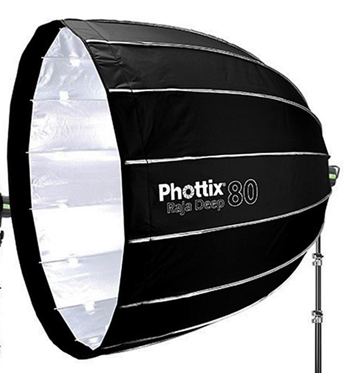 呈現攝影-Phottix Raja Deep 80cm深弧度圓型快速摺疊罩 柔光罩 二層柔光 網格