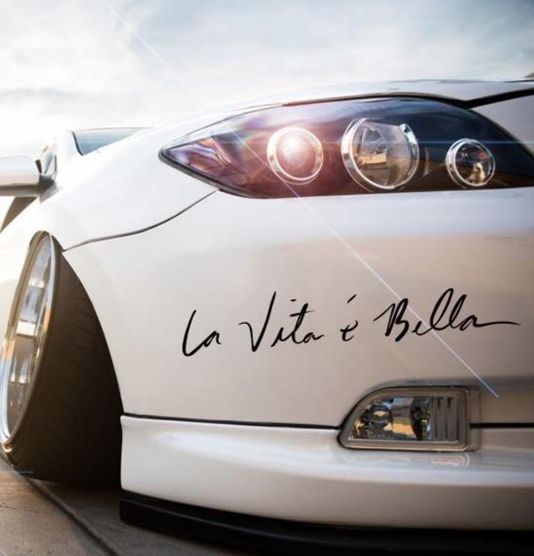 防水 貼紙 人生如此美麗 La Veta Bella 後擋貼 車窗簽名貼 燈眉貼 車貼 裝飾貼 單色 反光貼 車身貼