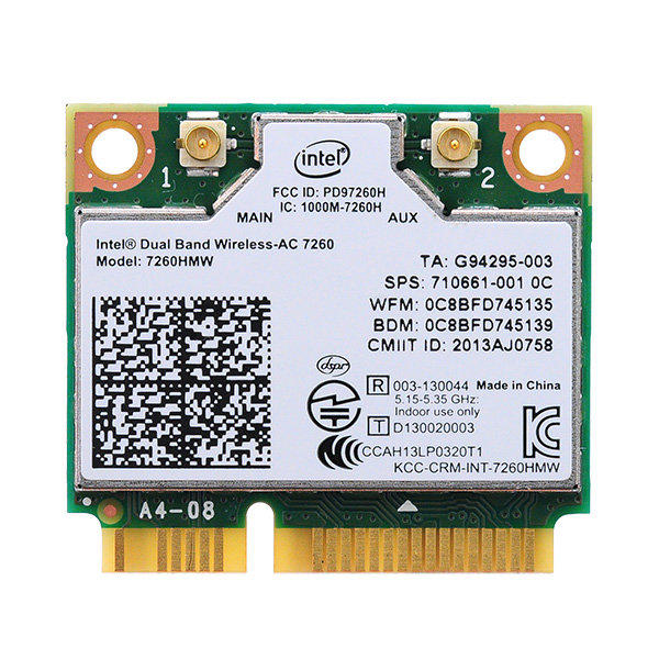  Intel AC 7260 mini PCI-E (mSATA) HMW 802.11ac 5G [最新版本]