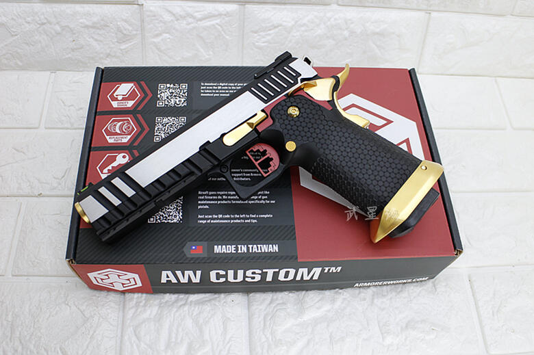 台南 武星級 AW CUSTOM HI-CAPA 5.1 瓦斯槍 黑銀金 ( BB槍BB彈瓦斯槍短槍模型槍氣動槍空氣槍