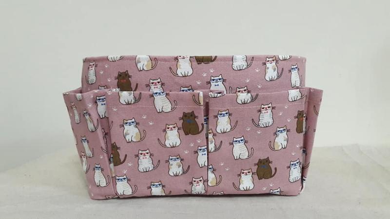 【小茉莉】小型M號袋中袋-基本格層(22x8cm)→包包收納/分隔袋/袋中袋→眼鏡小貓咪