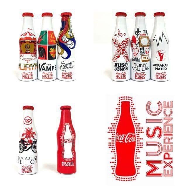 西班牙可口可樂2015國際音樂節迷你鋁瓶含展示座