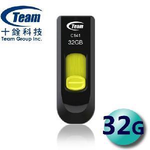 Team 十銓 32GB C141 USB2.0 隨身碟 (黃黑色)