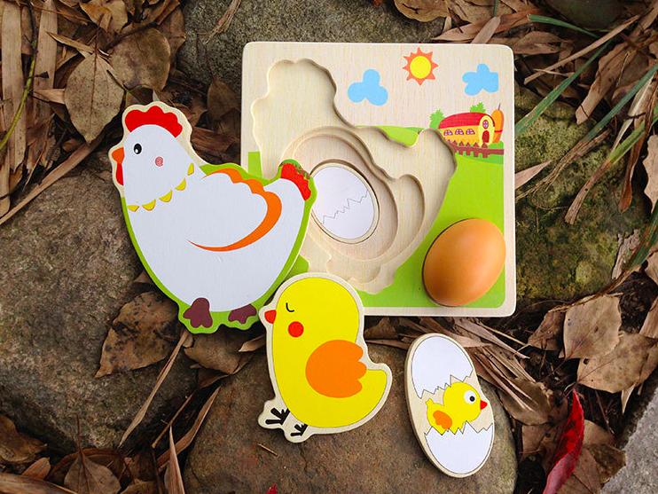 【晴晴百寶盒】木製母雞成長下蛋多層拼圖 兒童小孩孩子探索玩具 創意幼教 益智遊戲玩具 CP值高 生日禮物禮品 P068
