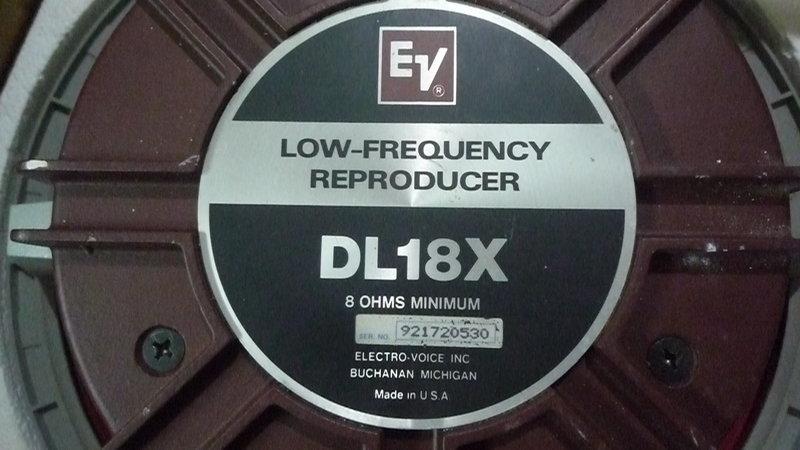 美國EV Electro Voice 錄音室備料用18吋喇叭  (單体一對)〔收藏售出〕 
