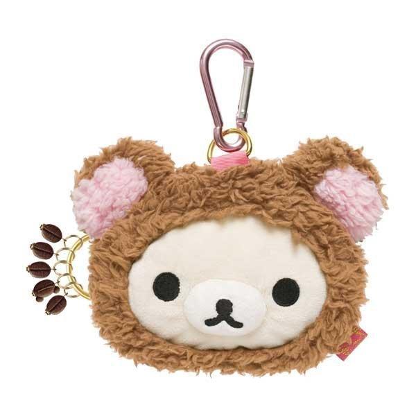 【現貨】日本Rilakuma 拉拉熊 小白熊頭型零錢包、鑰匙圈CT07601 淺咖啡 巧克力