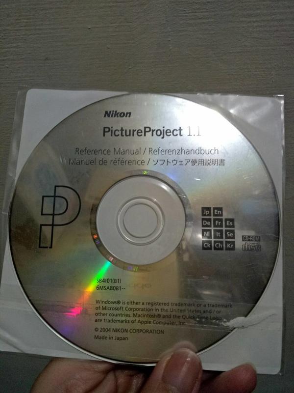Nikon PictureProject 1.1 CD Software and Manual Disks 日文