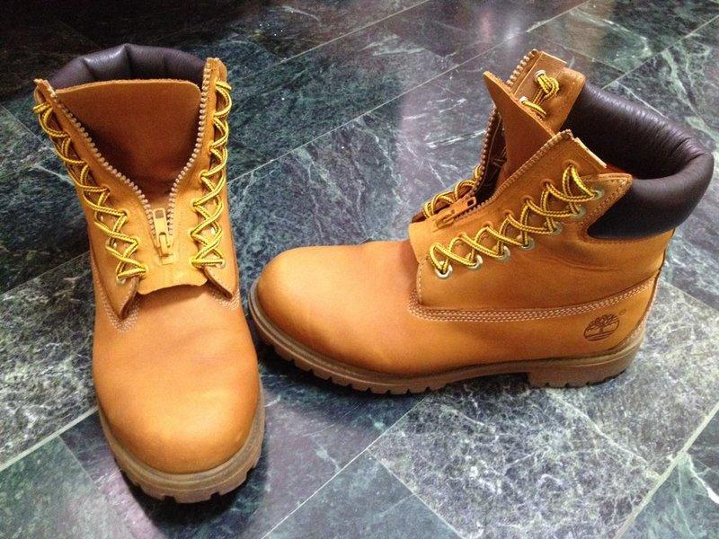 【拍賣唯一】Timberland 黃靴 手工打造 7孔 七孔 黃色 拉鍊盤 免綁鞋帶