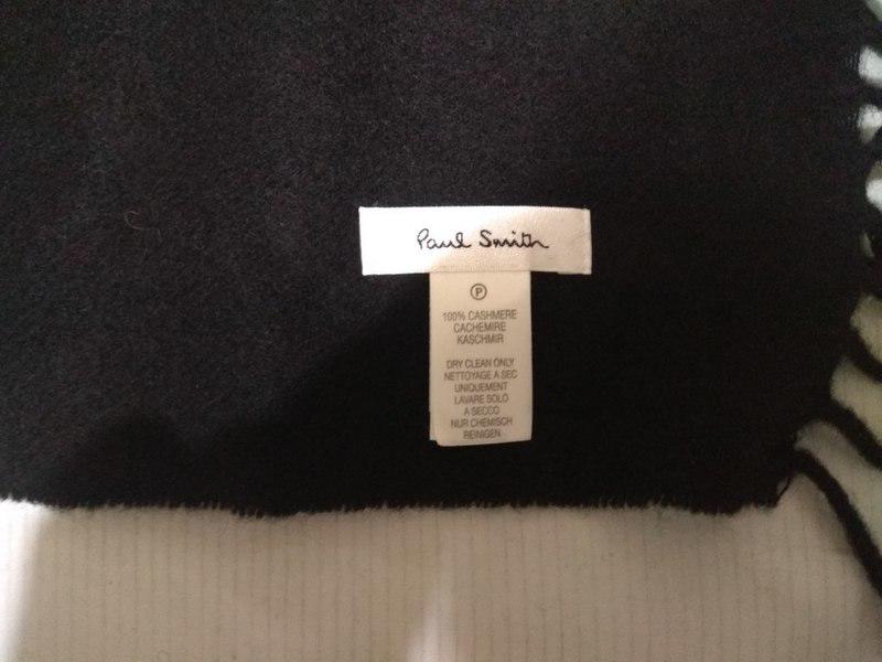 全新 Paul smith 100%喀什米爾羊毛圍巾  cashmere 黑色