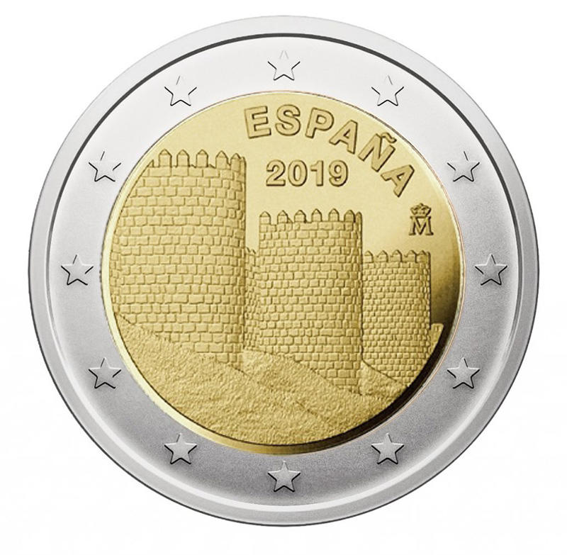 【幣】EURO 西班牙2019年發行 艾薇拉古城 2歐元 紀念幣