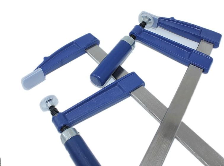藍色 加厚型 德標 重型 木工 夾具 木工夾 F夾 快速夾 拼板 附護套保護 多種規格 (木柄) 快速夾具