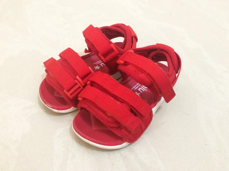 紅色可調節 15號 童鞋 透氣涼鞋 穩定款