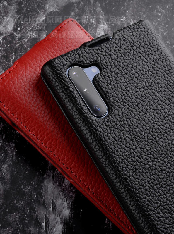 Melkco 2免運Samsung三星Note 10 10 Plus下翻真皮皮套弧勾 紅色 手機套手機殼保護套保護殼