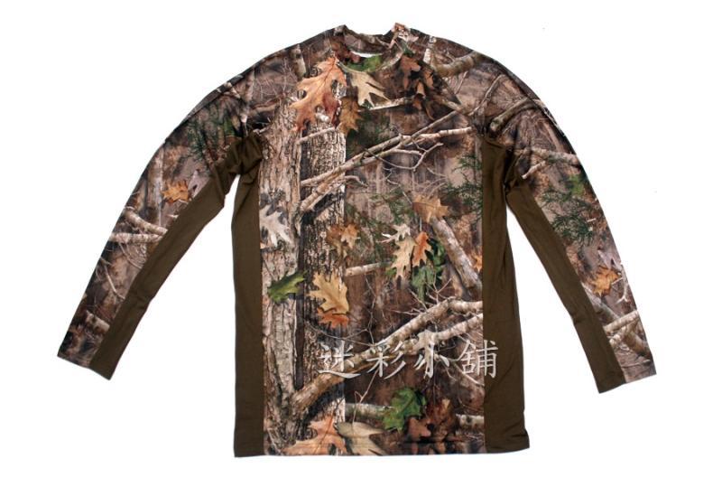 美國獵裝品牌(胸圍104-120cm)叢林迷彩 仿真迷彩 吸濕排汗長袖圓領T恤