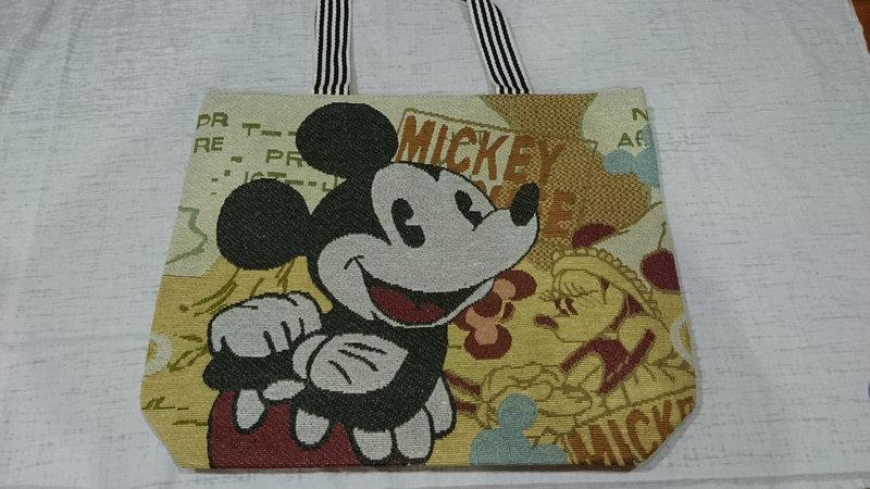 ❤薪蒂兔❤ 迪士尼Disney 米奇Mickey米妮Minnie  卡通大容量帆布包 肩背包 環保包 購物袋 輕便